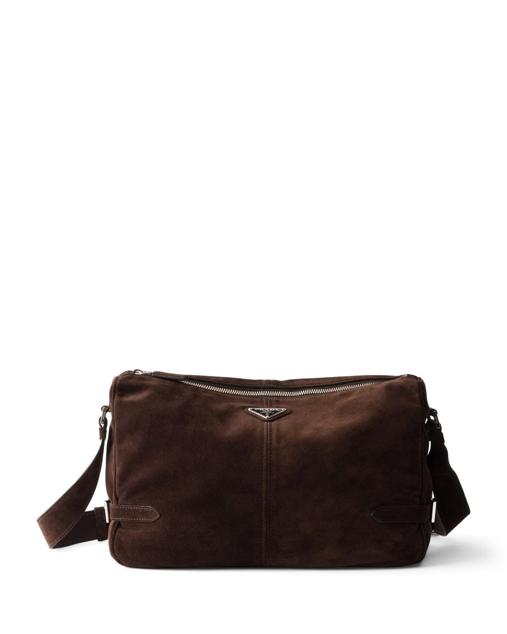 Prada Brown Suede Shoulder Bag for men