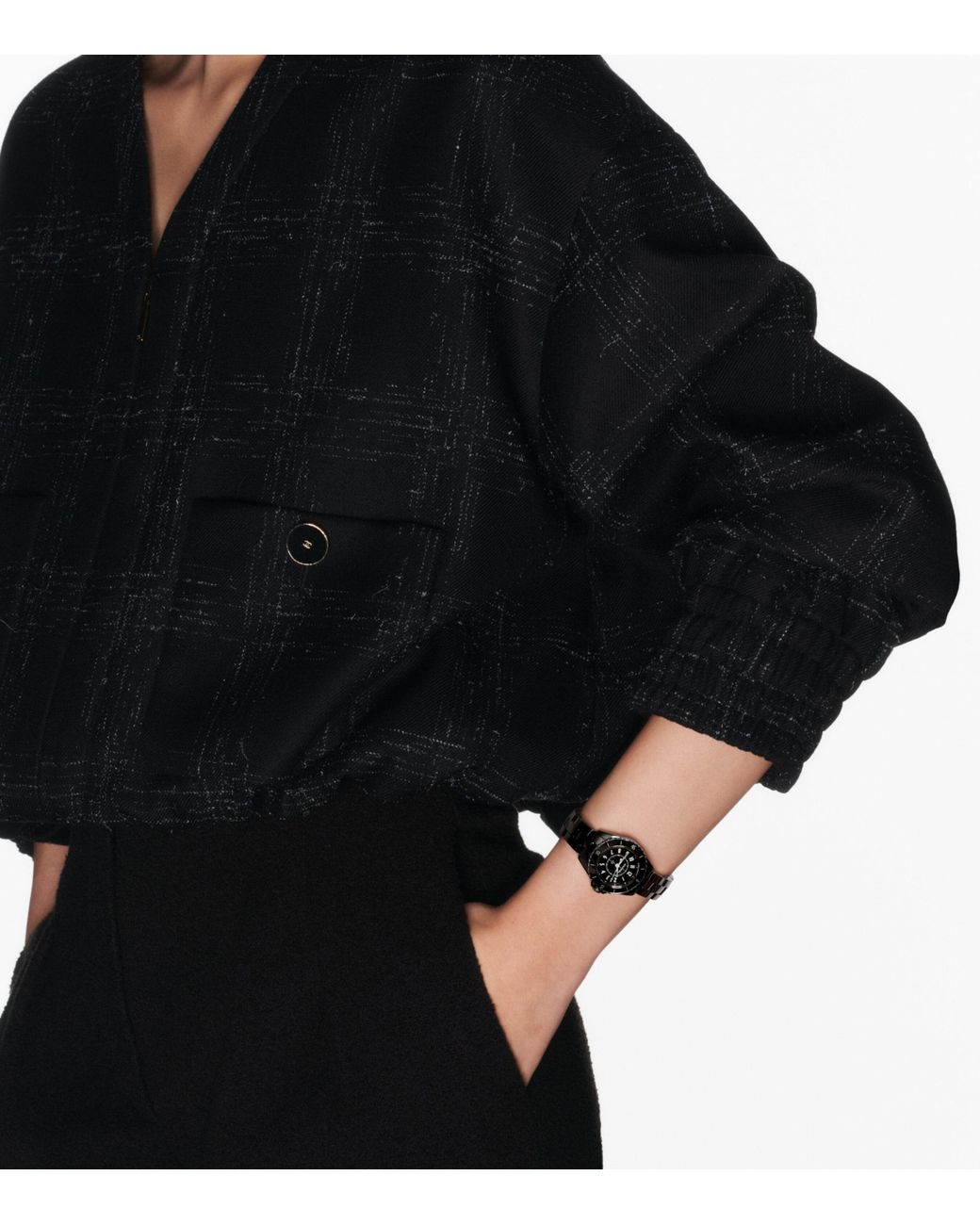 Chanel Black Ceramic And Steel J12 Watch