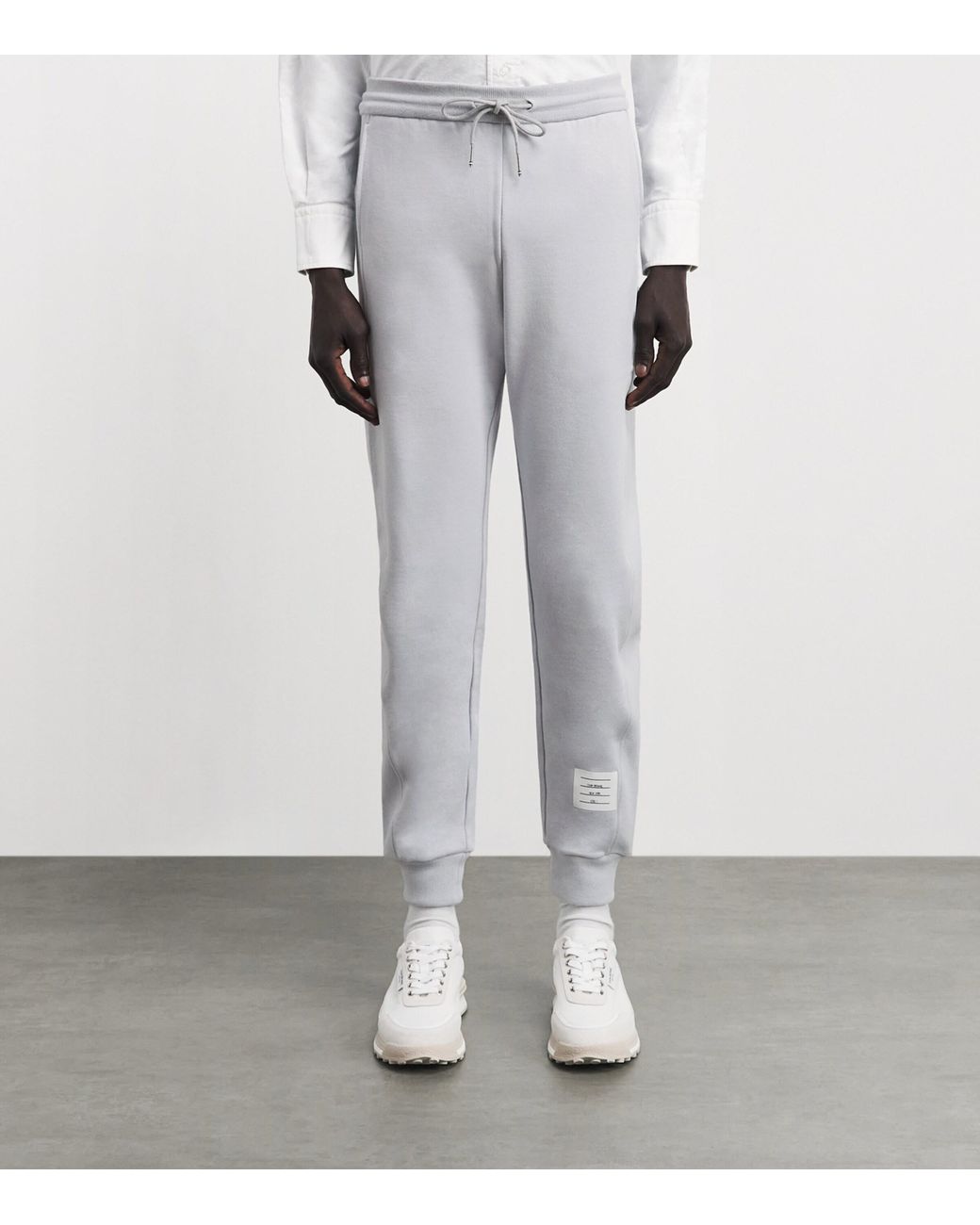 Thom Browne Gray Cotton 4-Bar Sweatpants for men