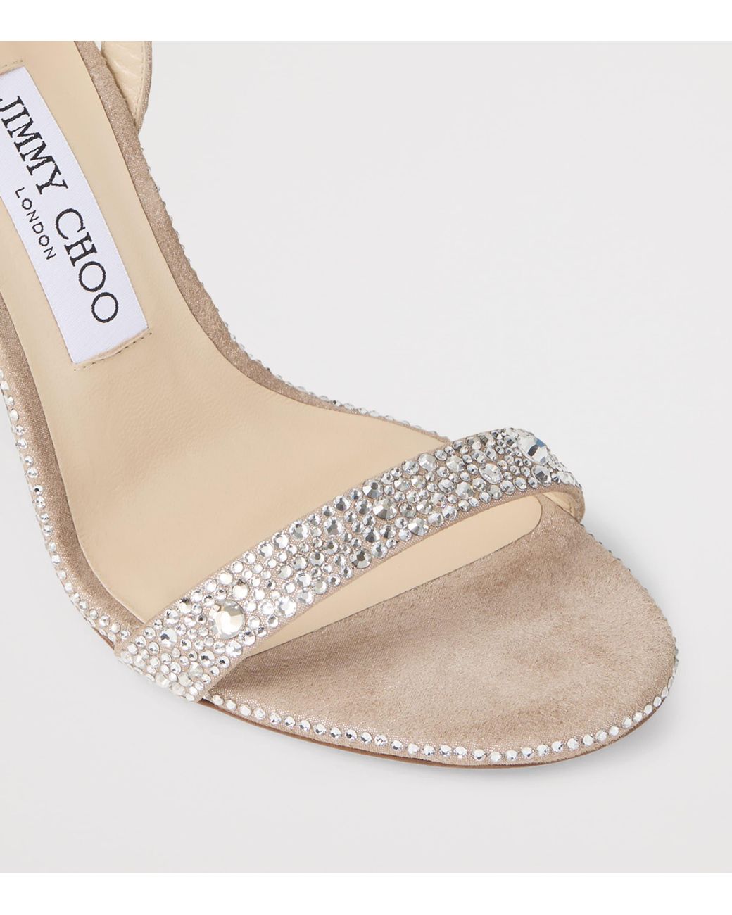 Jimmy Choo Metallic Jen 100 Embellished Suede Heeled Sandals