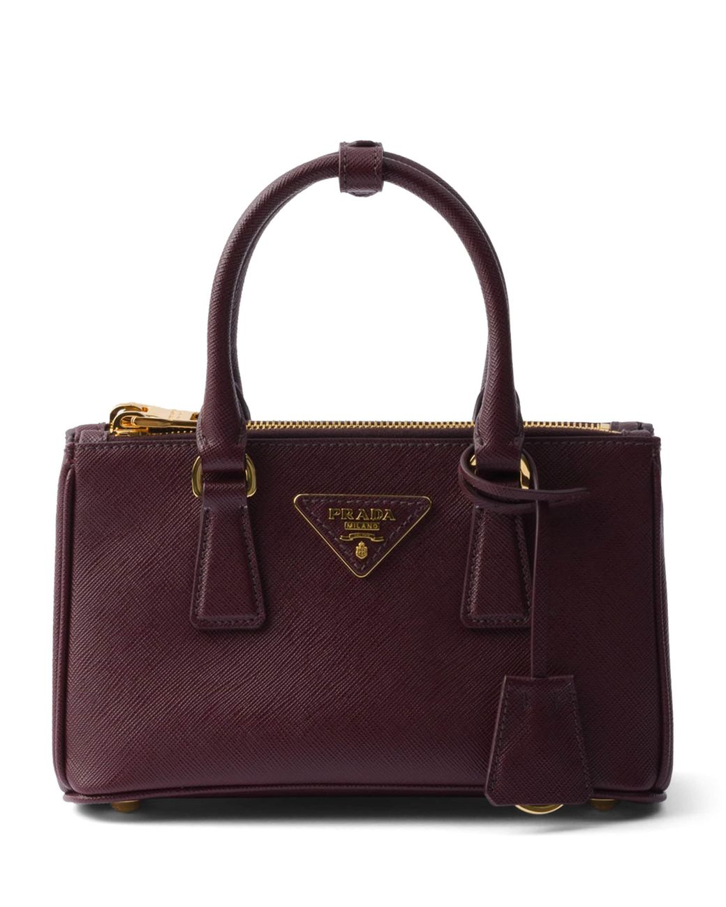 Prada Purple Mini Leather Galleria Top-Handle Bag