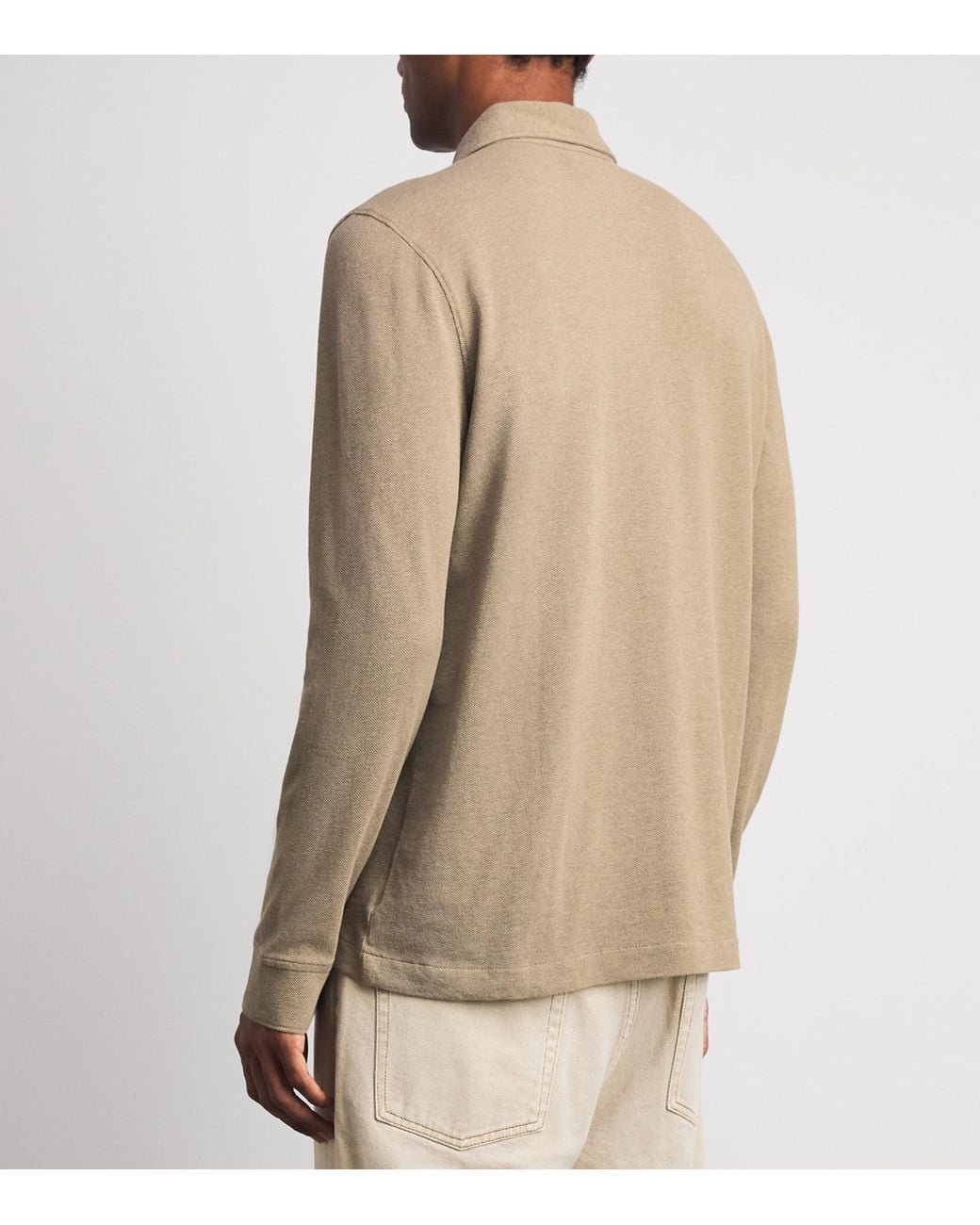 PAIGE Natural Cotton Ballard Long-Sleeve Polo Shirt for men