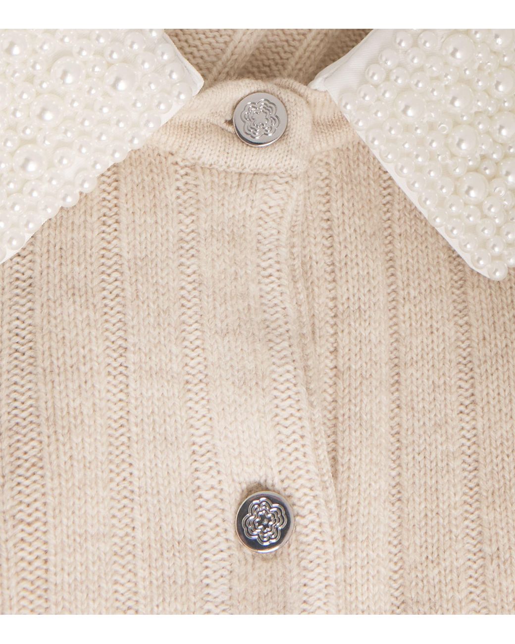 Maje Natural Wool-Blend Embellished Cardigan