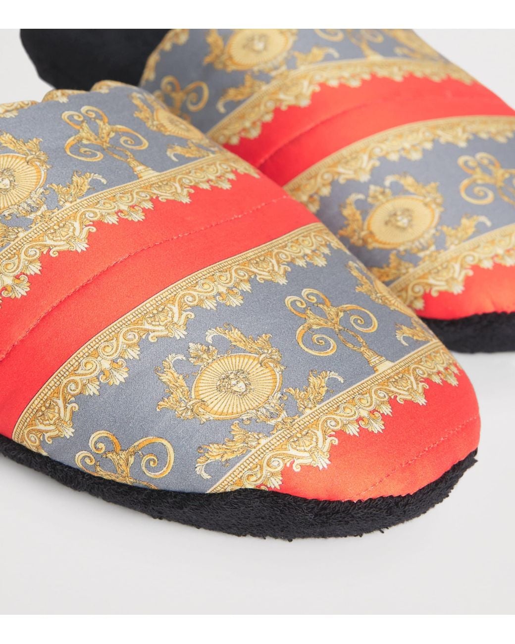 Versace Multicolor Terry Cotton Baroque Slippers