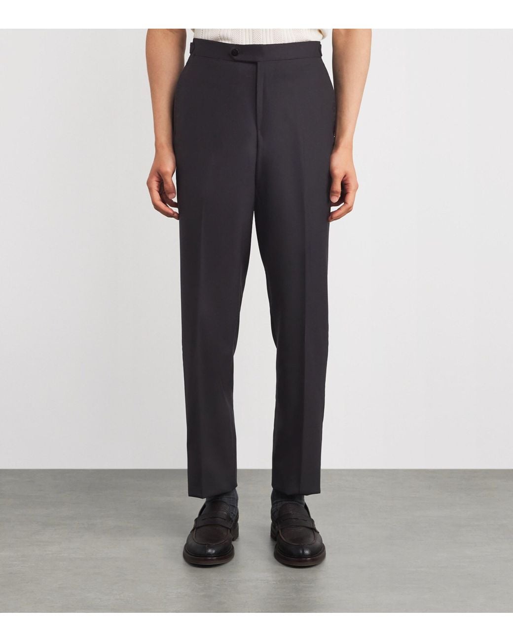 Isaia Gray Wool Sanita Trousers for men