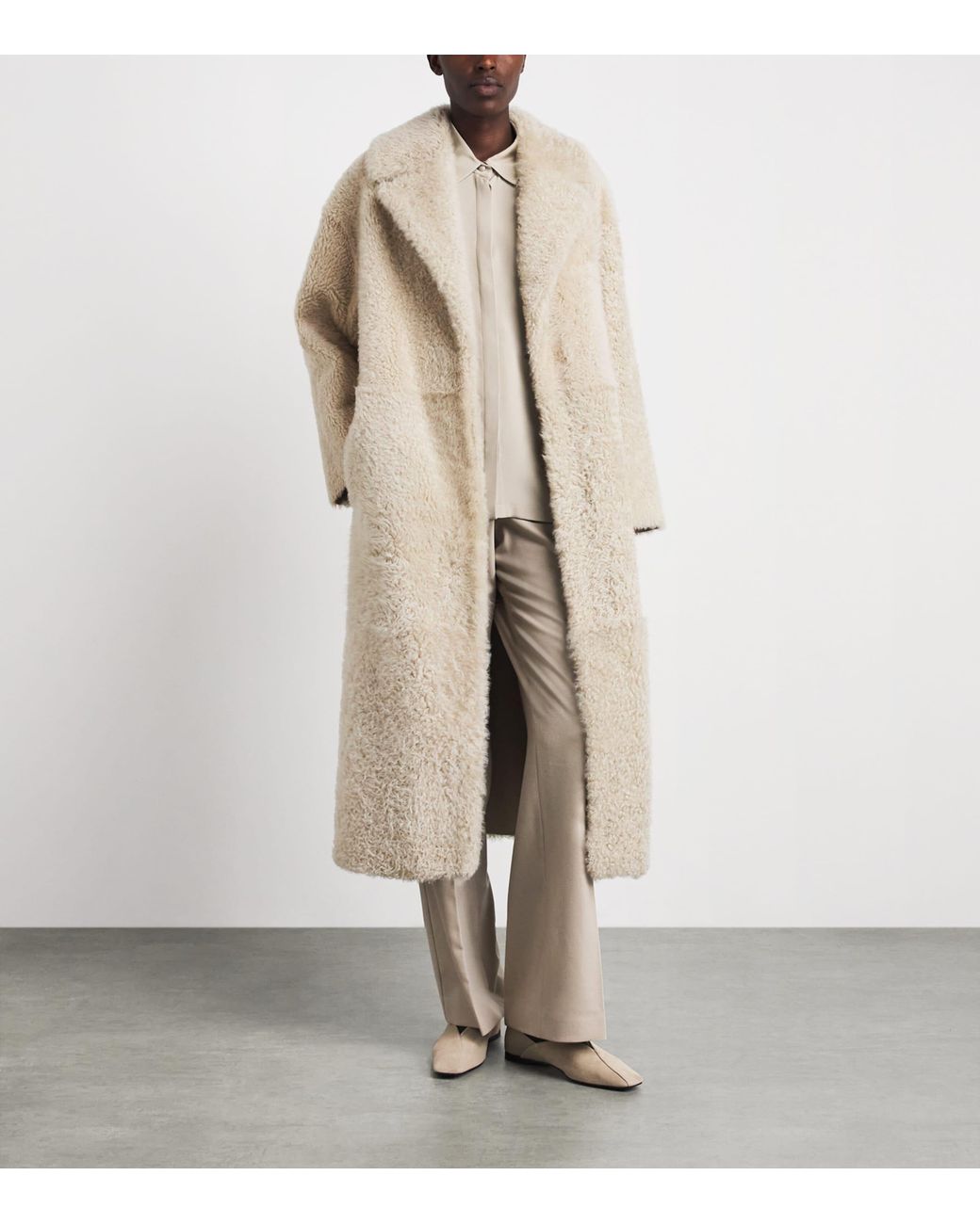 Max Mara Natural Shearling Long Coat