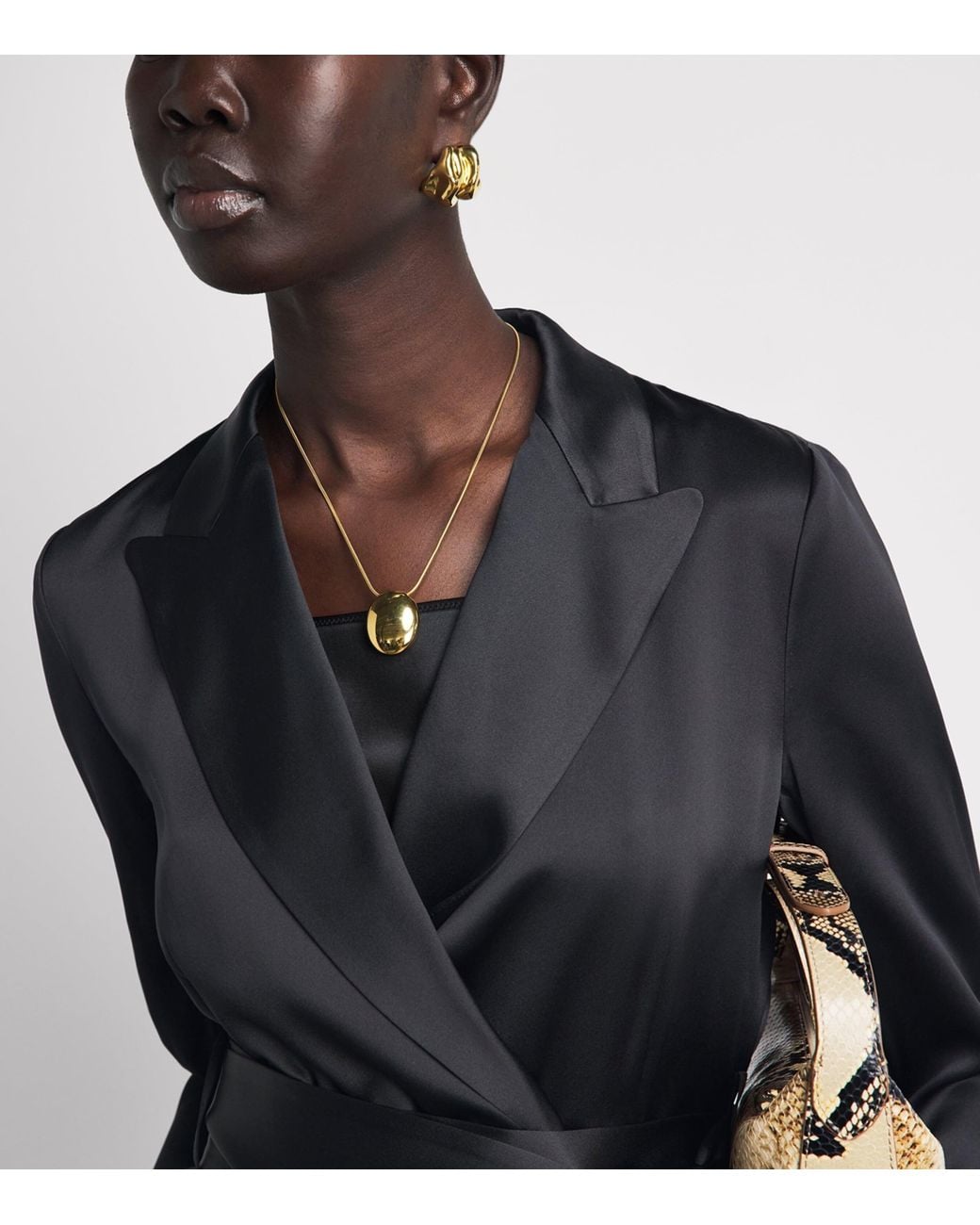 Joseph Black Silk Satin Archer Jacket