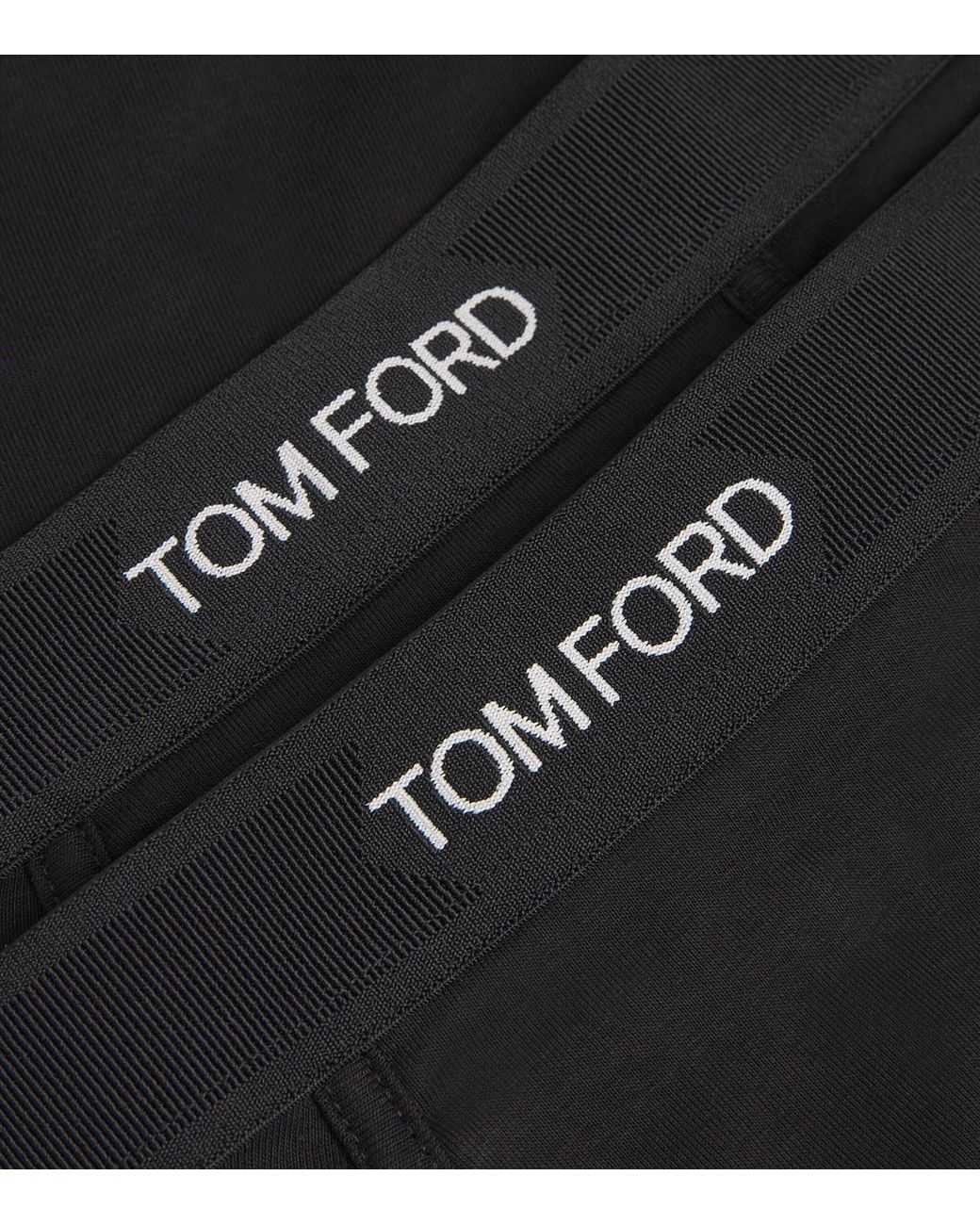 Tom Ford Black Stretch-Cotton Logo Trunks for men