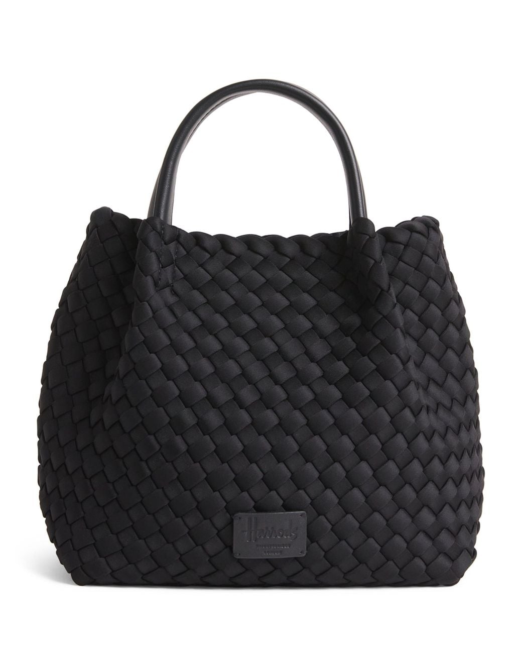 Harrods Black Mini Neoprene Woven Tote Bag
