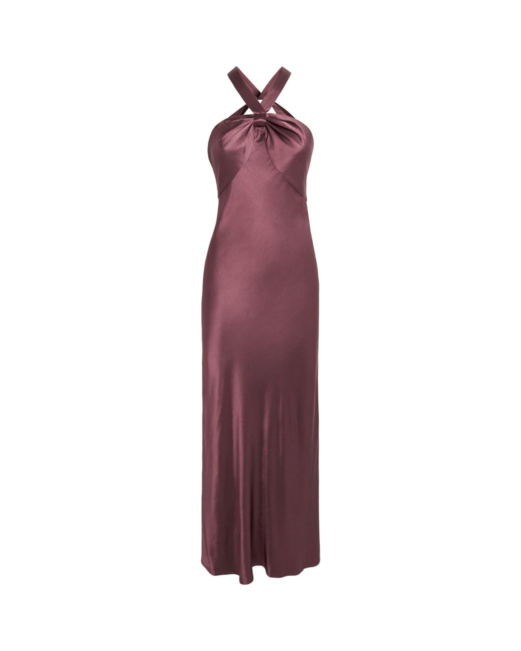 Rixo Purple Satin Losanna Maxi Dress