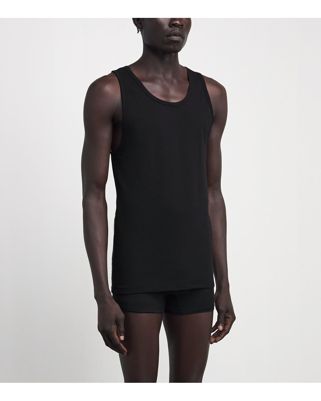 Calvin Klein Black Stretch-Cotton Vests for men