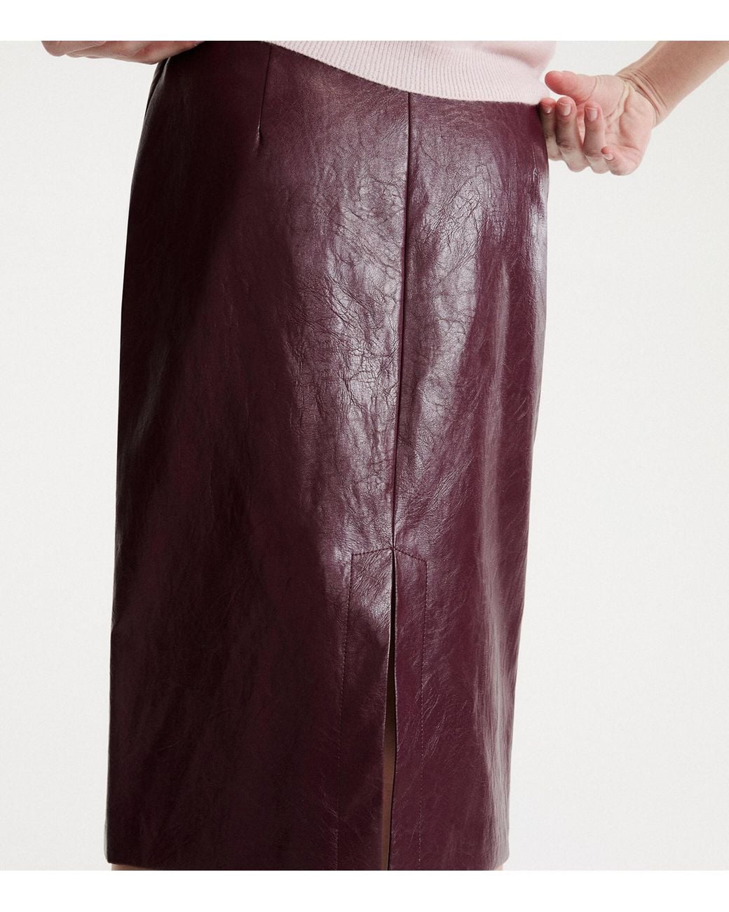 Marella Purple Aged-Effect Mini Skirt