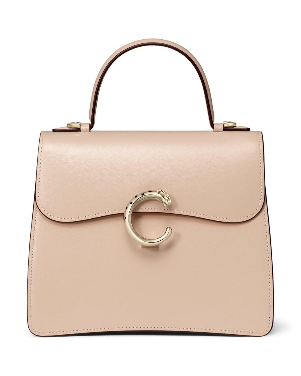 Cartier Natural Small Leather Panthère C De Top-Handle Bag