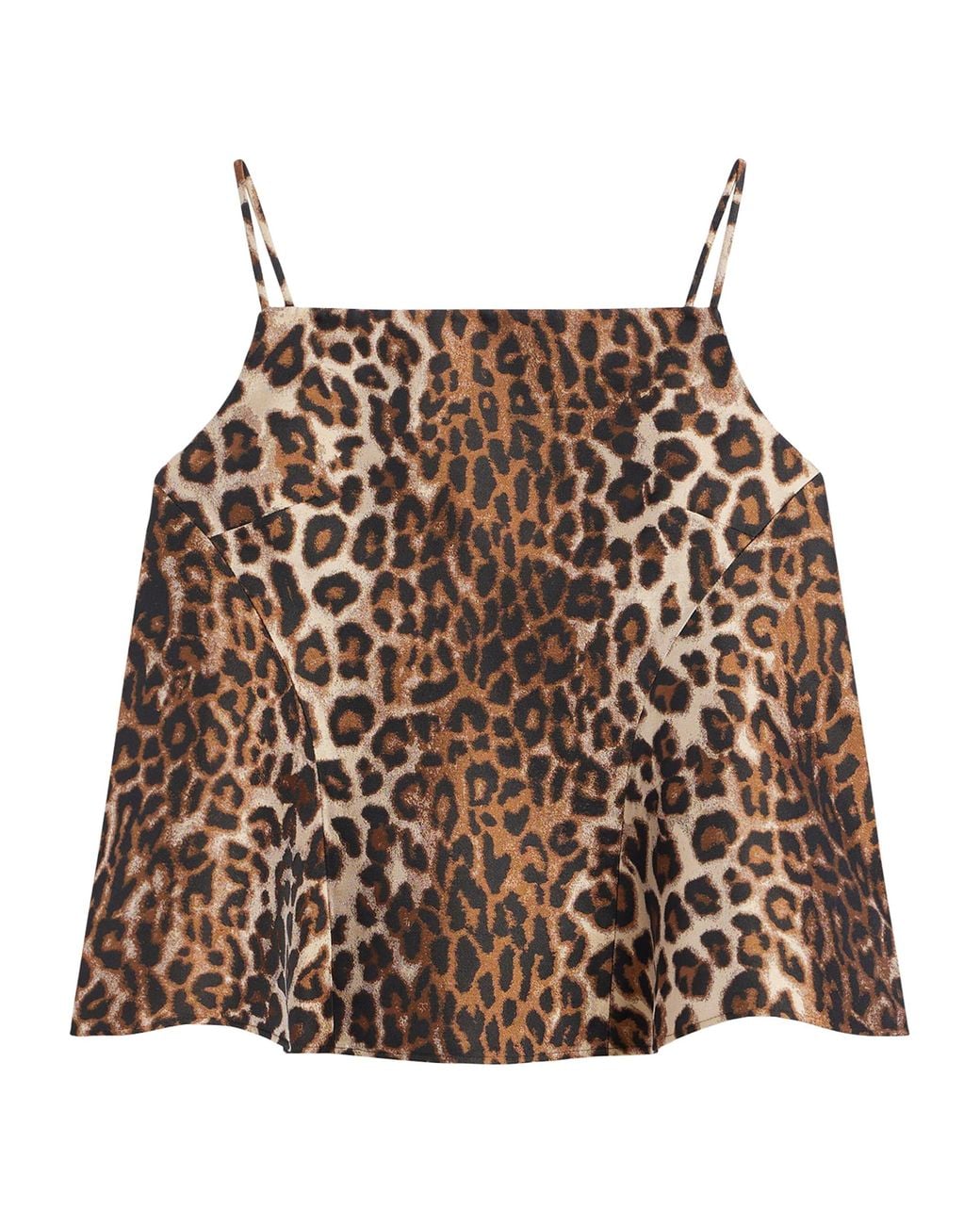 Givenchy Brown Cady Leopard Square-Neck Cami Top