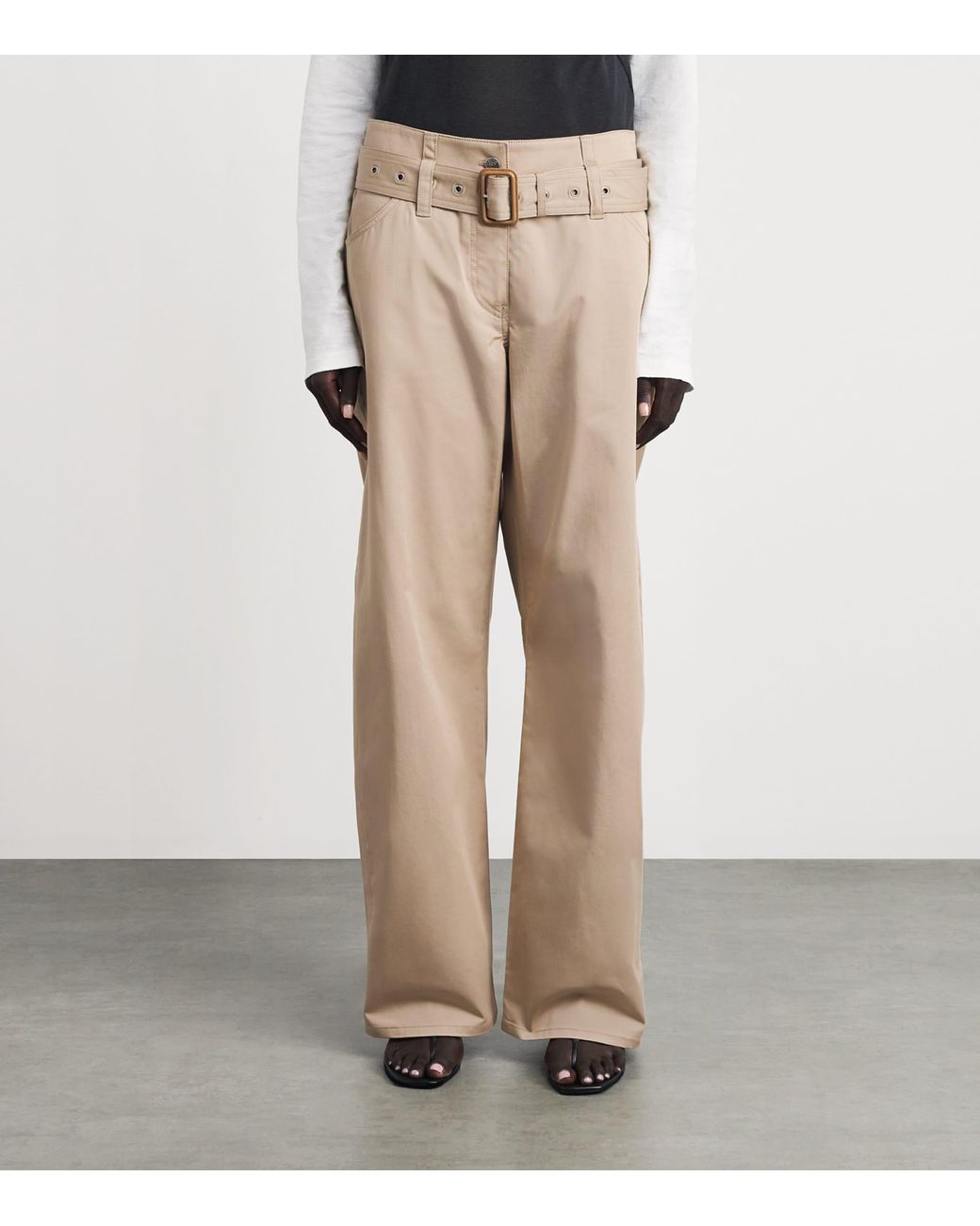 Acne Natural Cotton Belted Trousers