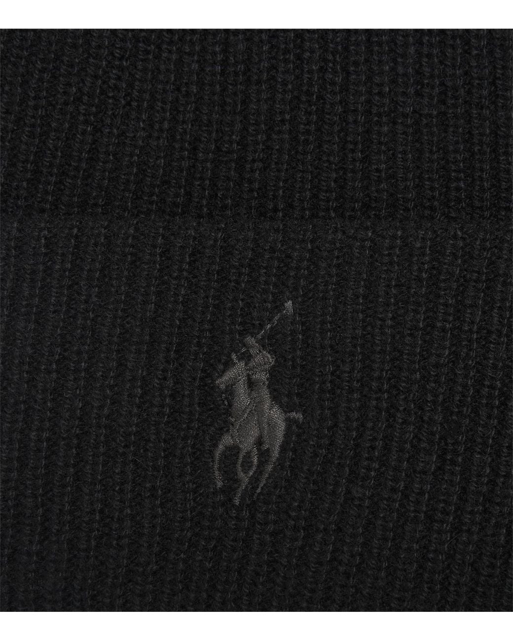 Polo Ralph Lauren Black Wool Polo Pony Beanie for men
