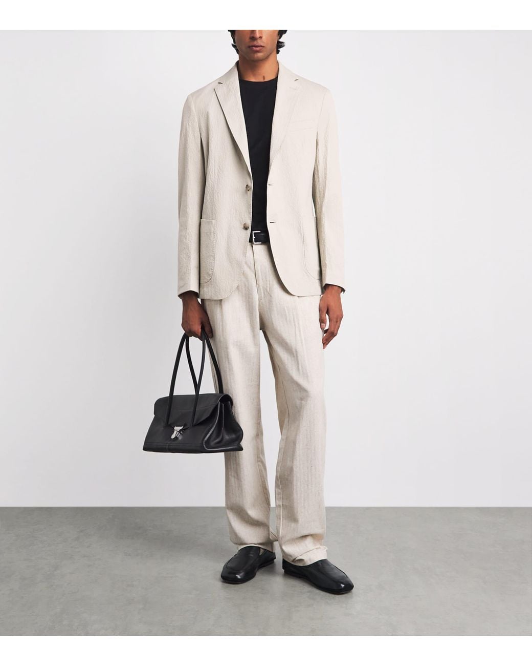 Boss White Seersucker Hanry Blazer for men