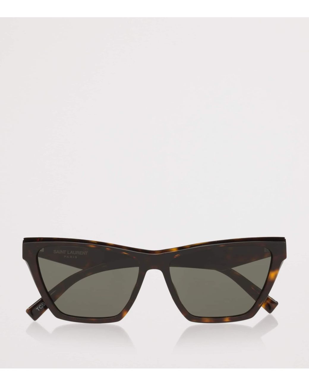 Saint Laurent Gray Acetate Cat Eye Sunglasses