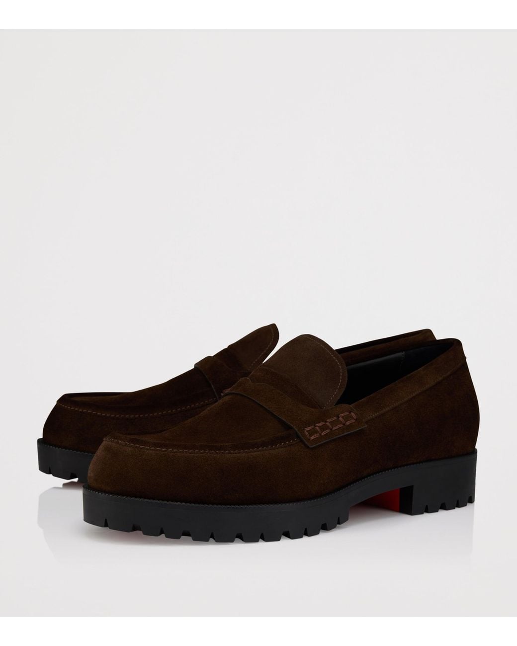 Christian Louboutin Brown Cavavin Suede Derby Shoes for men