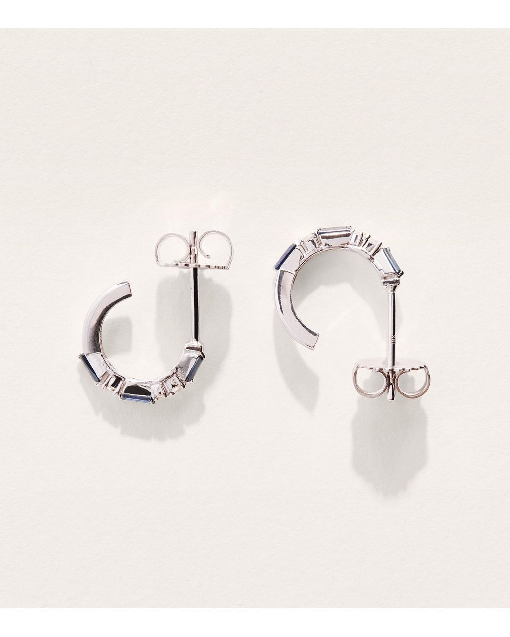 Suzanne Kalan Natural Diamond And Sapphire Thin Mix Hoop Earrings