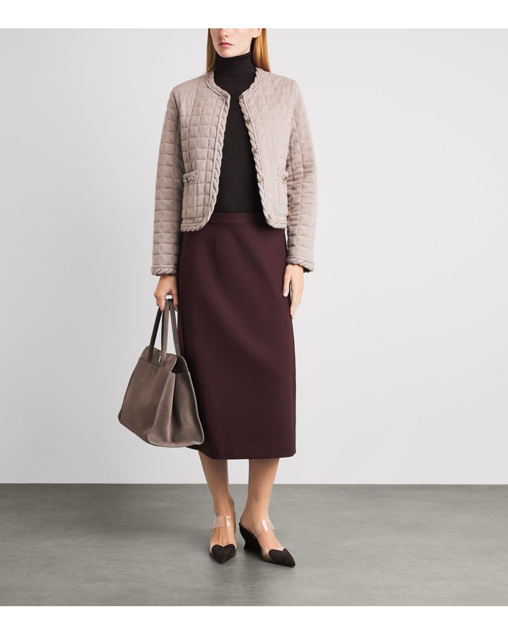 Fabiana Filippi Natural Wool-Silk-Cashmere Quilted Jacket