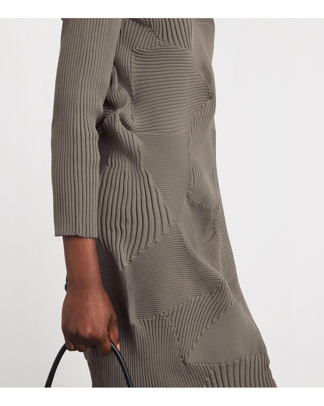 Issey Miyake Gray Kone Kone Knit Midi Dress