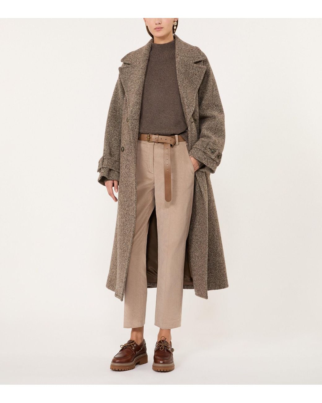 Weekend by Maxmara Brown Cashmere High-Neck Sweater
