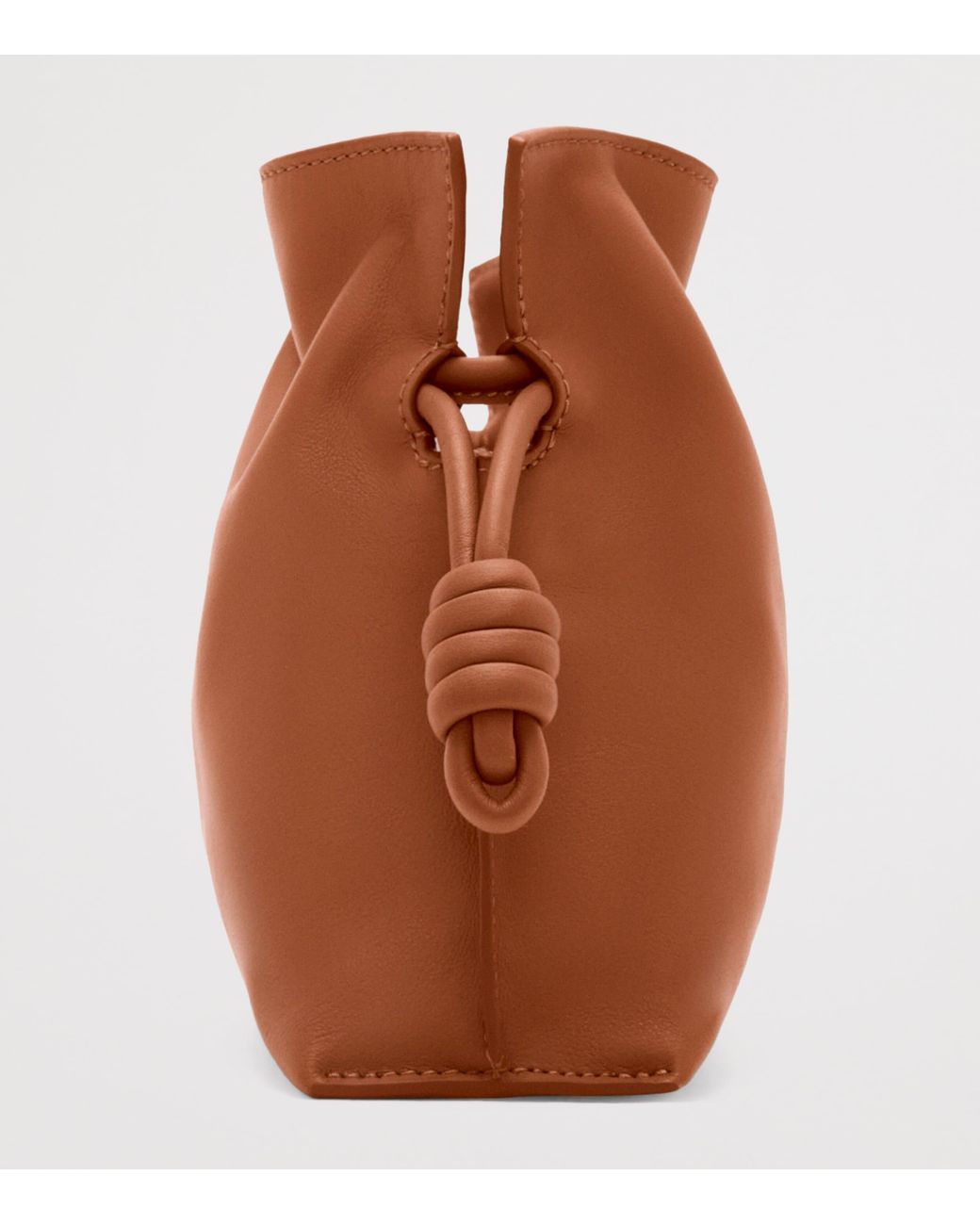 Loewe Brown Mini Leather Flamenco Clutch Shoulder Bag