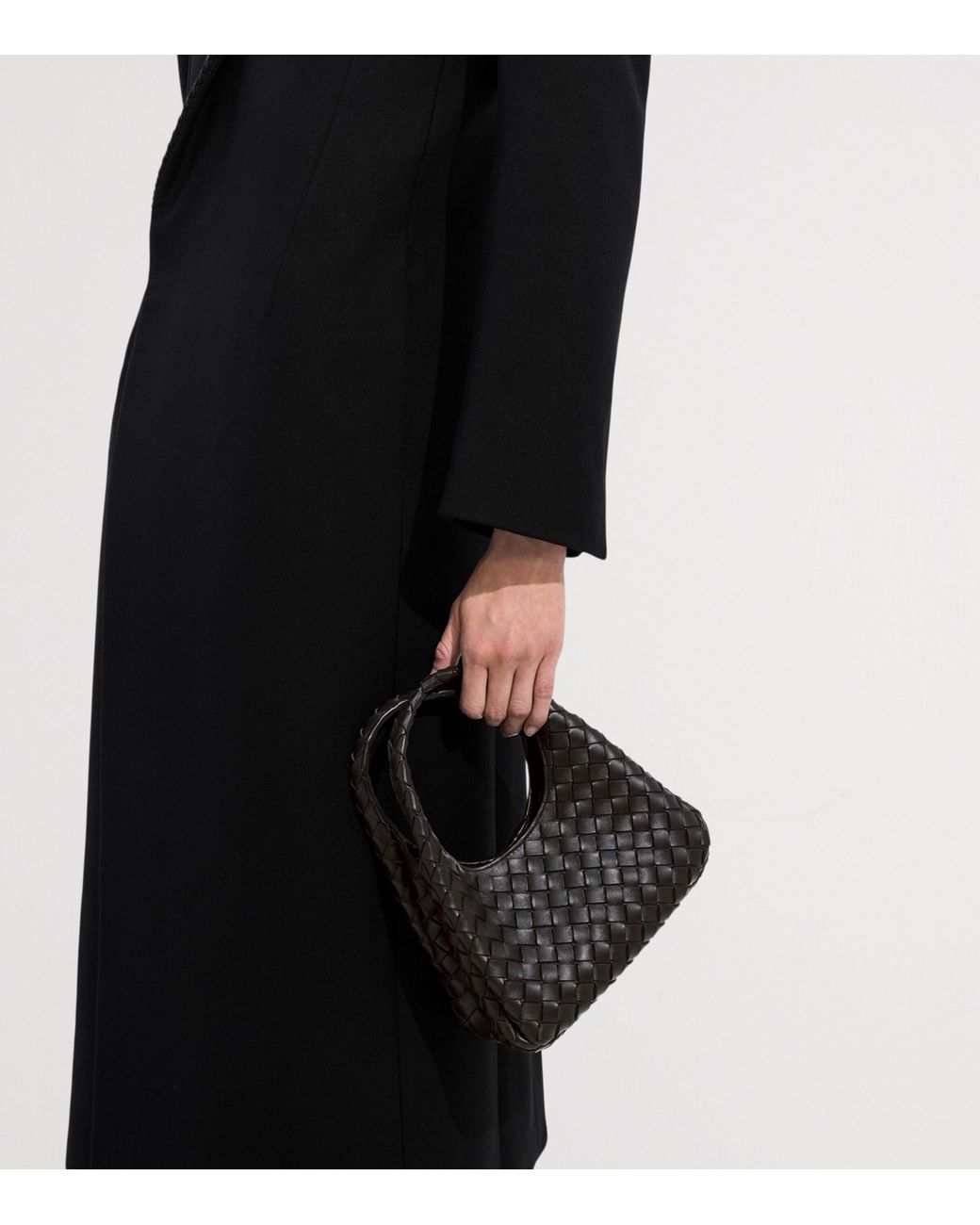 Bottega Veneta Black Baby Leather Campana Shoulder Bag
