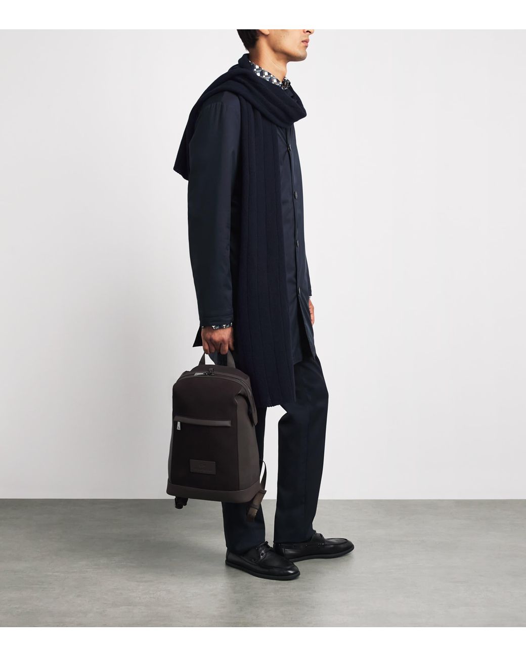 Paul & Shark Blue Ribbed Scarf for men