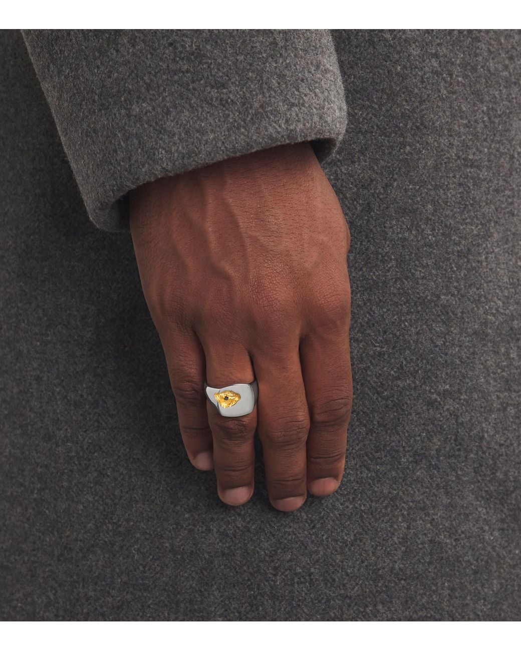 Tom Wood Metallic Sterling And Diamond Signet Ring for men