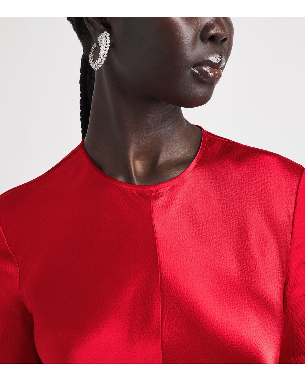 FFORME Red Satin Akriti Maxi Dress