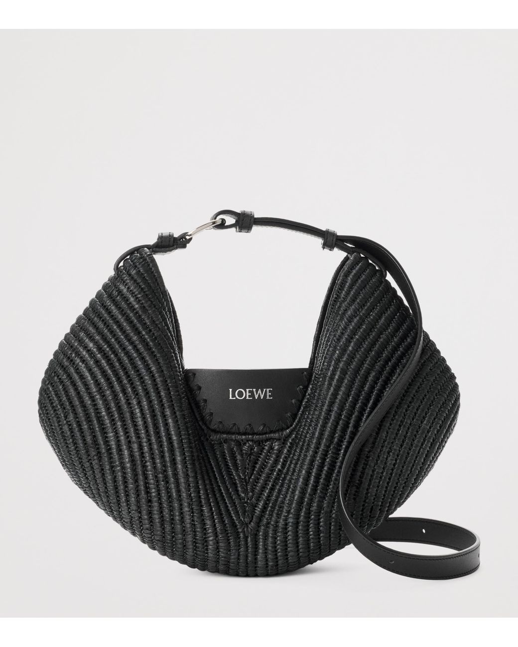 Loewe Black X Paula's Ibiza Medium Raffia Swing Shoulder Bag