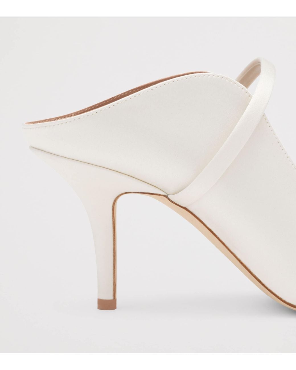 Malone Souliers White Satin Maureen Mules 70