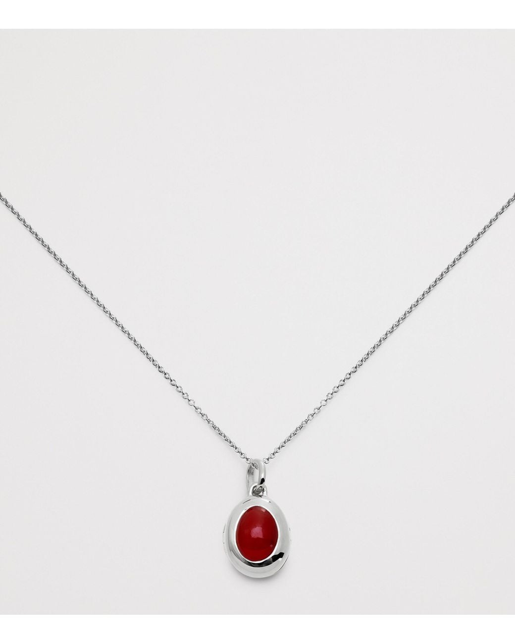 Monica Vinader Red Sterling And Onyx January Birthstone Locket