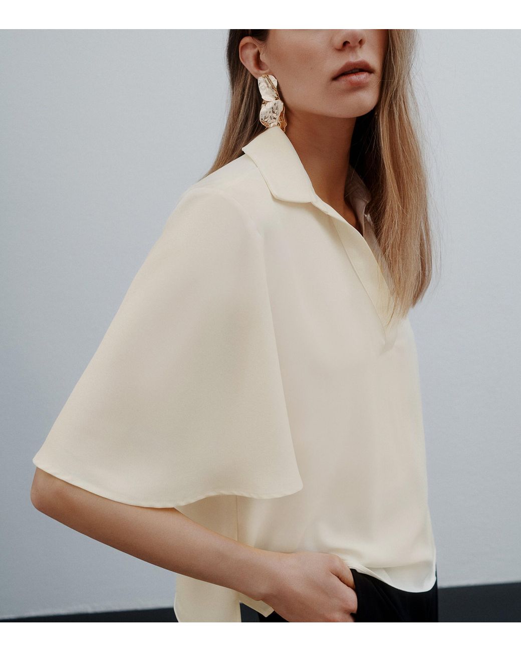 Marella Natural Satin Polo Shirt