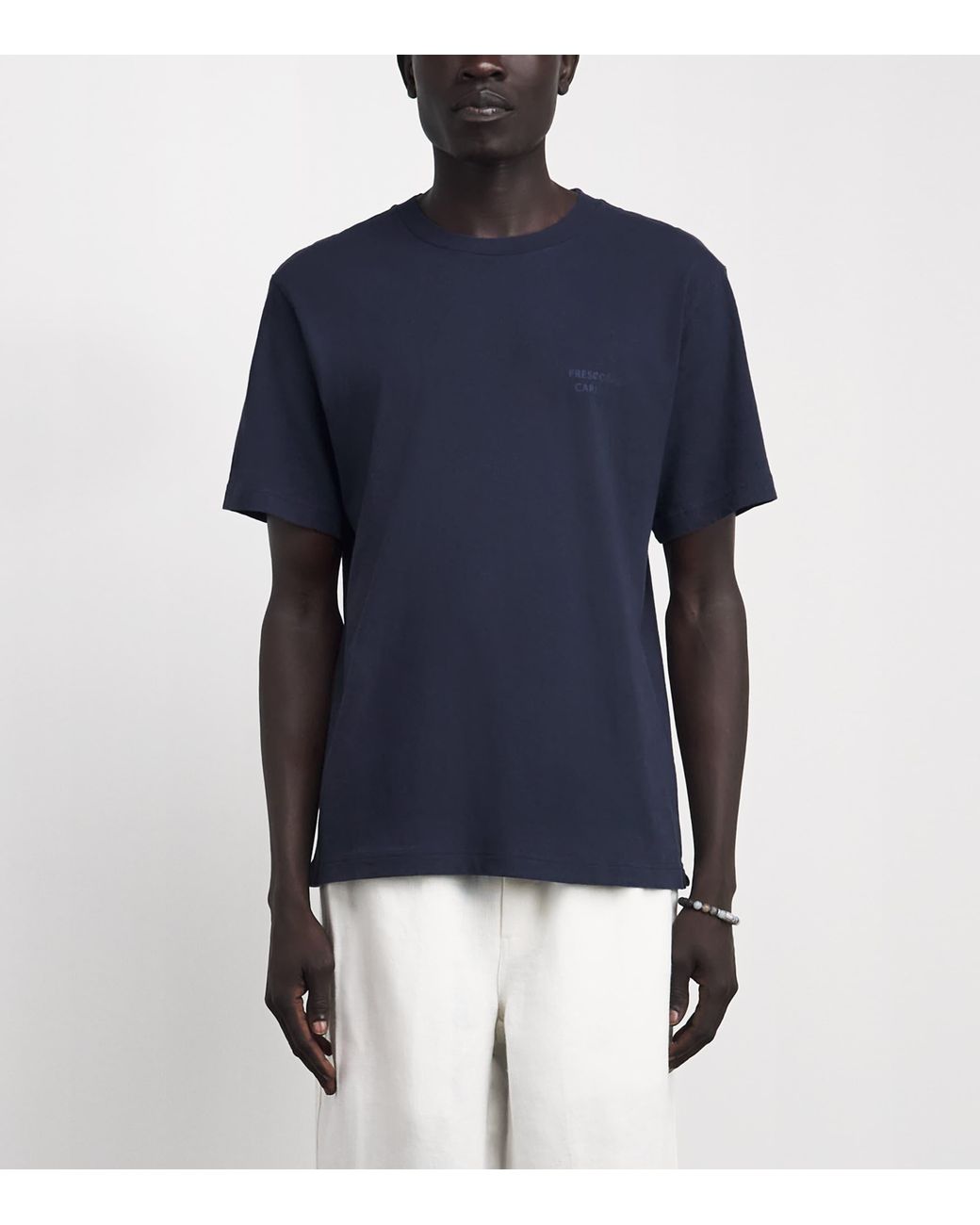 Frescobol Carioca Blue Cotton-Linen Dinis T-Shirt for men