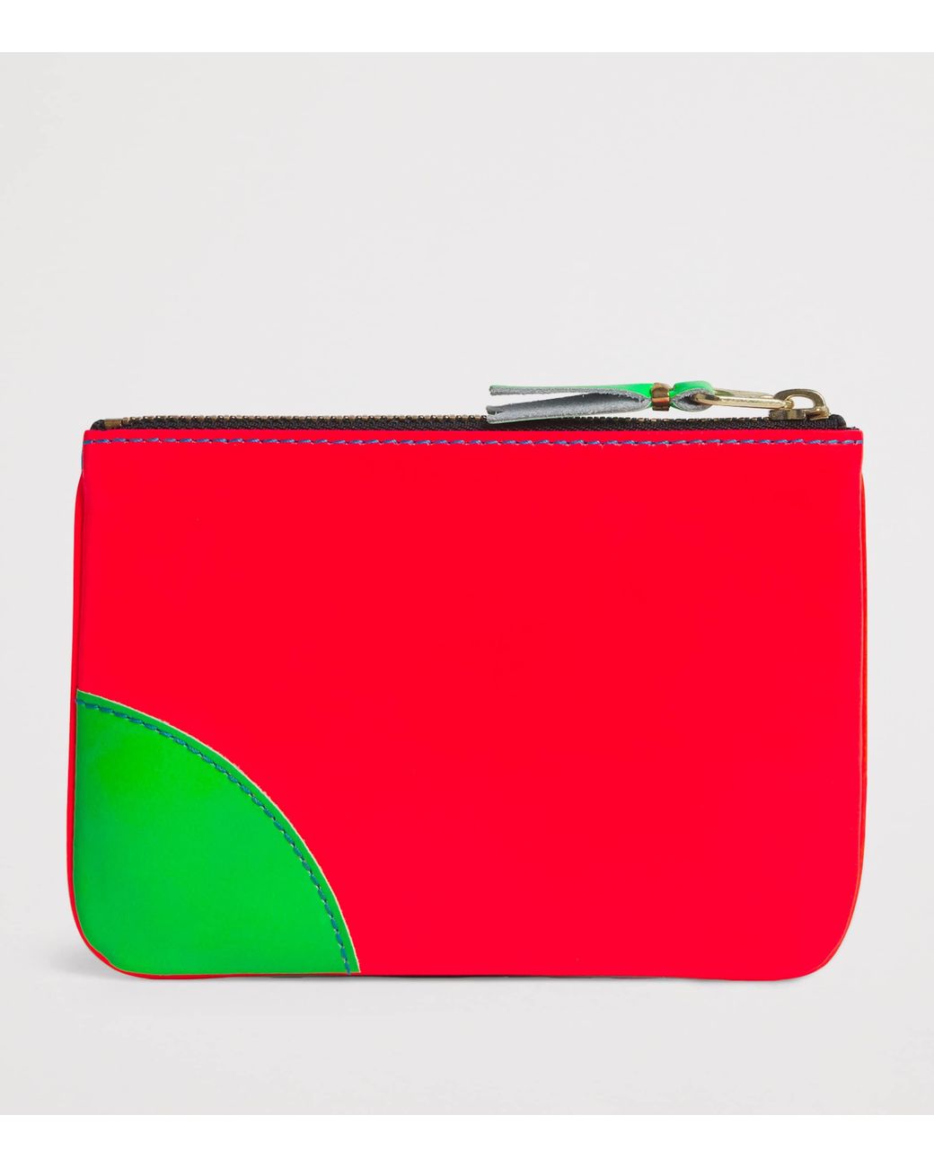 Comme des Garçons Blue Small Leather Super Fluo Pouch for men