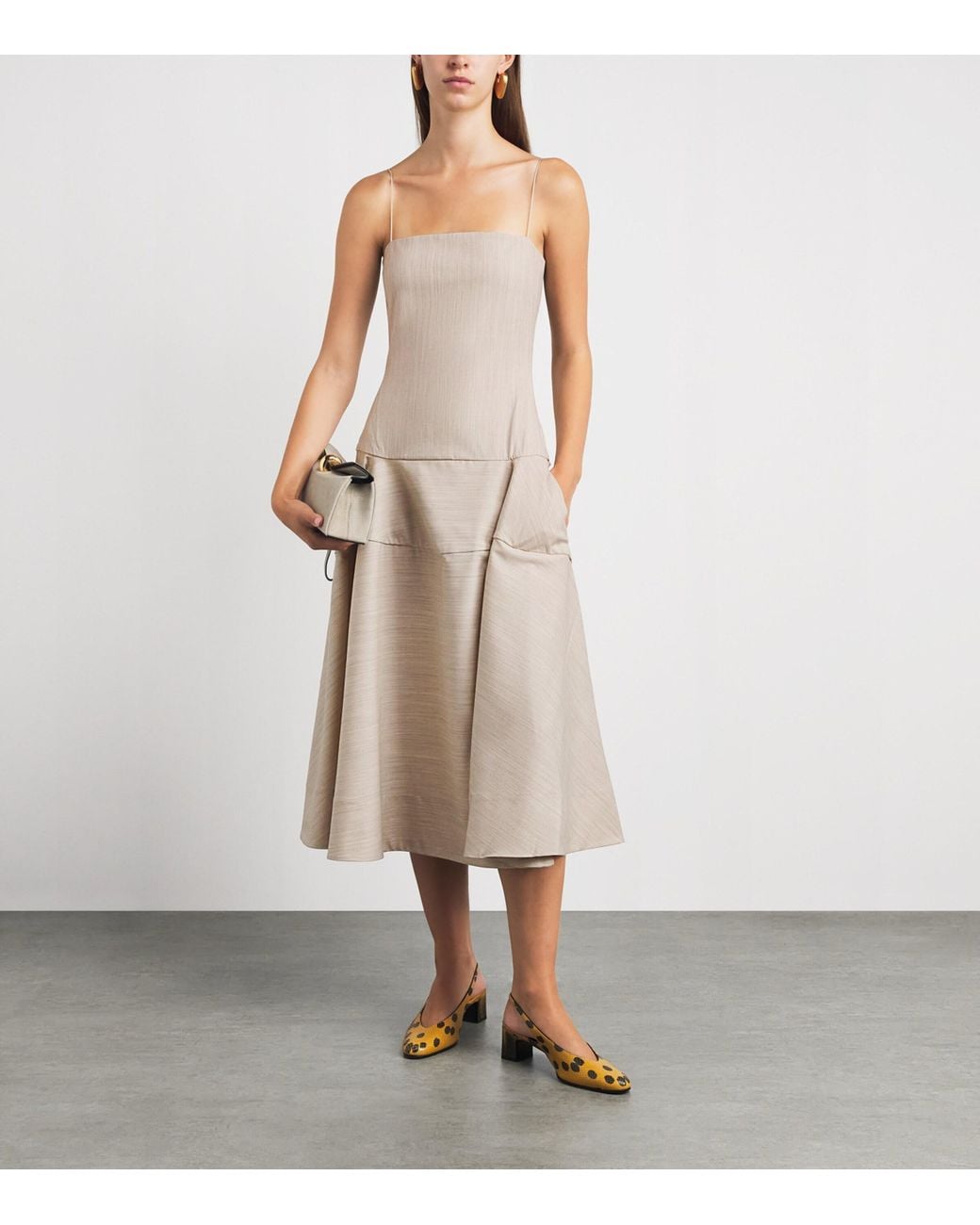 Jacquemus Natural Wool-Blend Paradiso Midi Dress