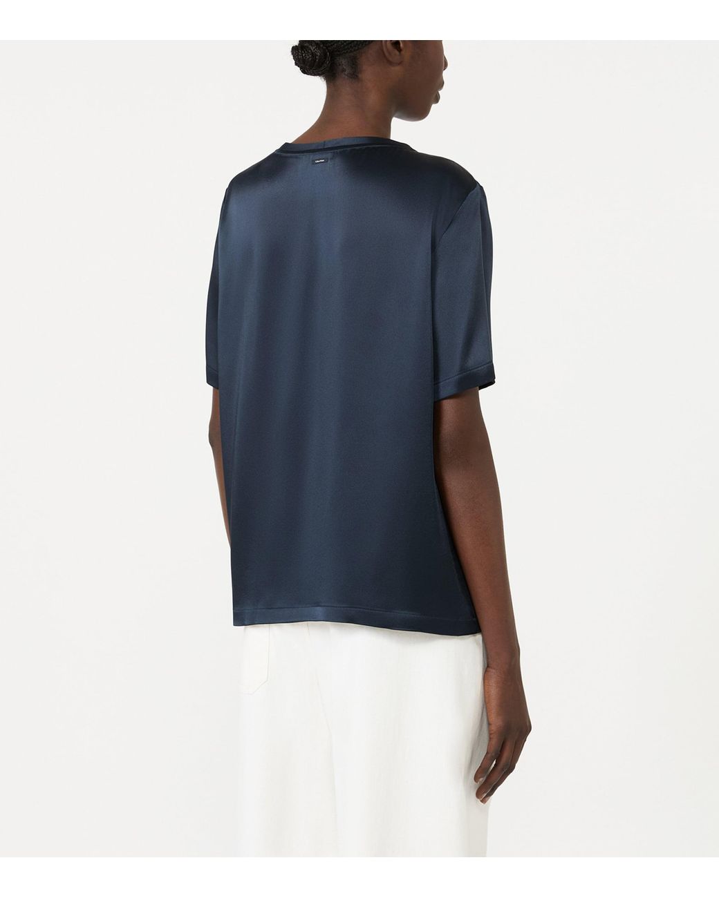 Max Mara Blue Satin T-Shirt