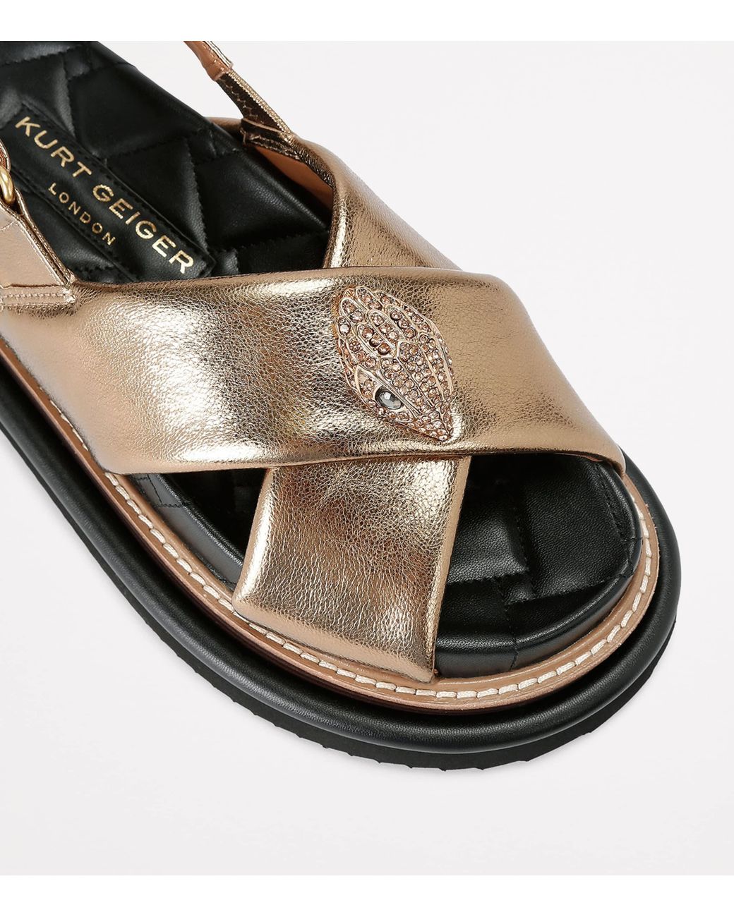 Kurt Geiger Brown Leather Orson Cross-Over Sandals