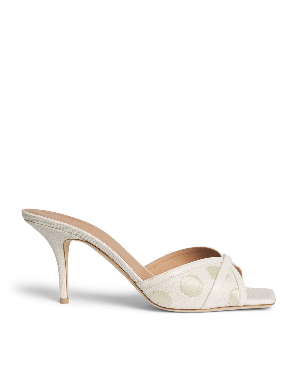 Malone Souliers Metallic Raffia-Leather Perla Mules 70