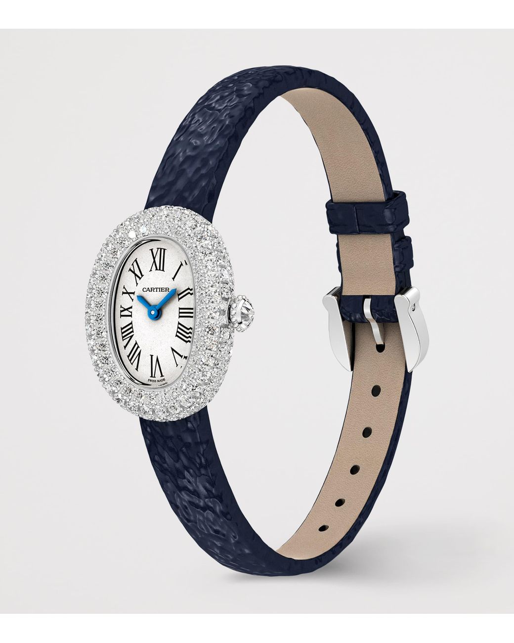 Cartier White Mini And Diamond Baignoire De Watch