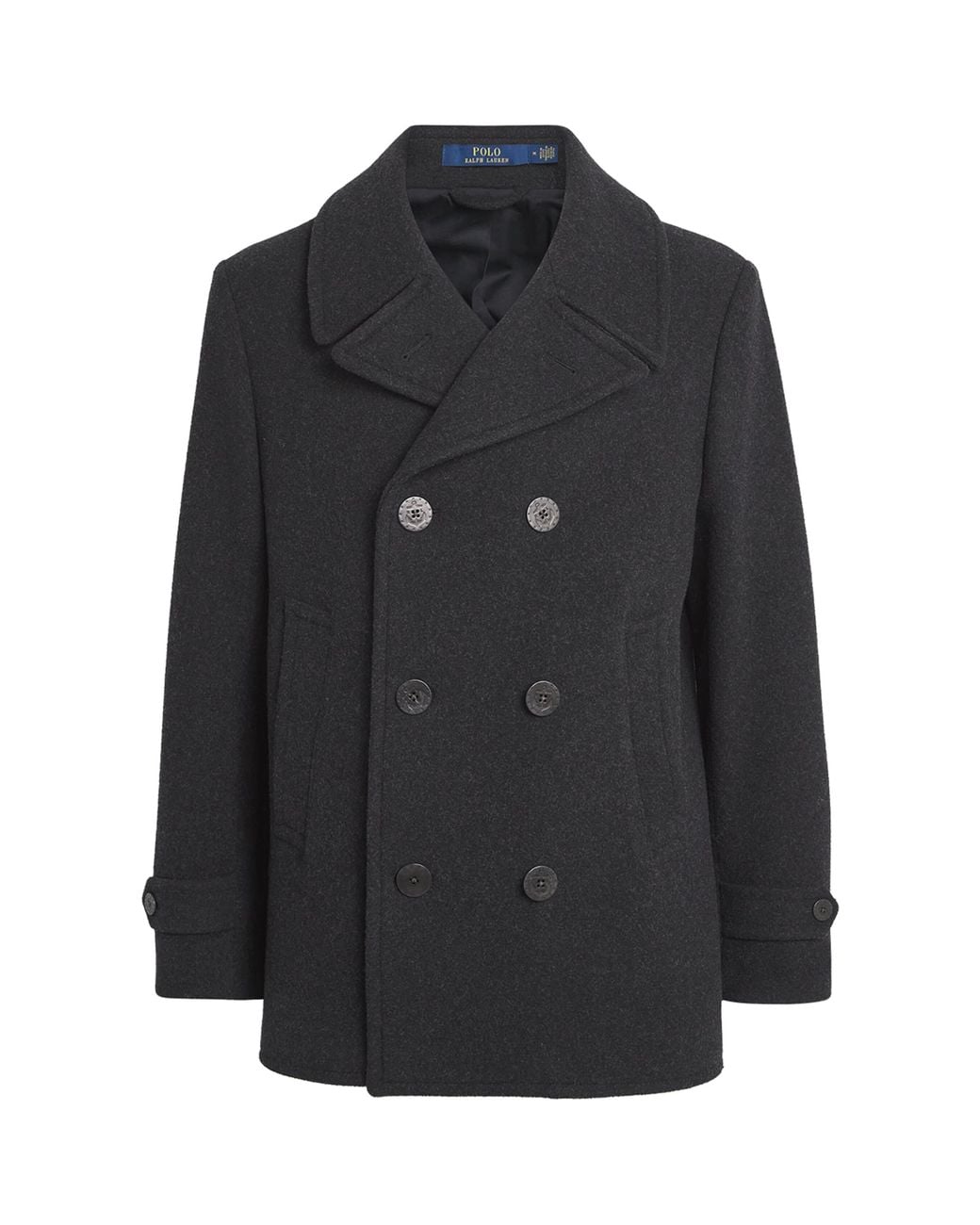 Polo Ralph Lauren Black Wool-Blend Pea Coat for men