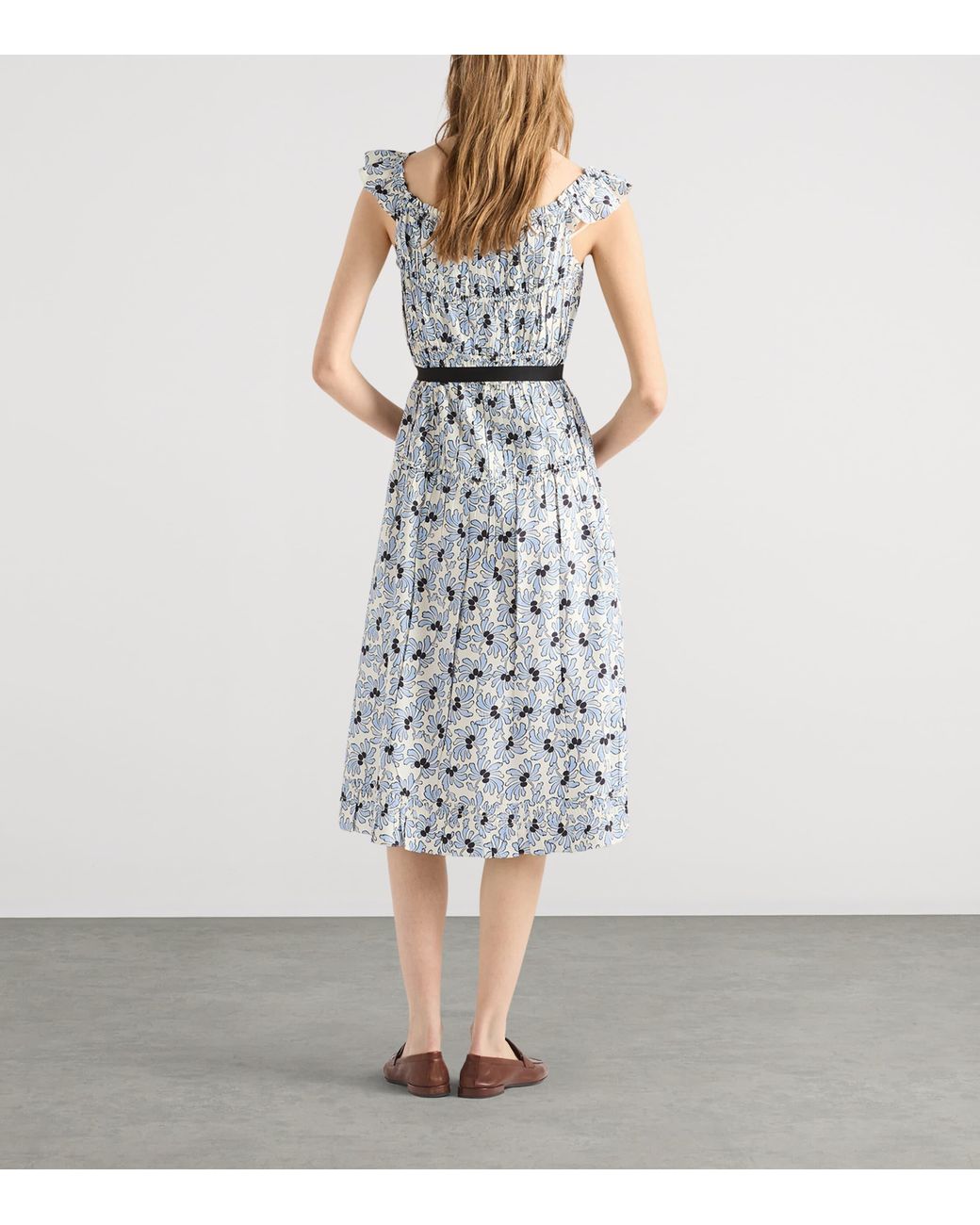 Prada Multicolor Floral Print Pongé Dress