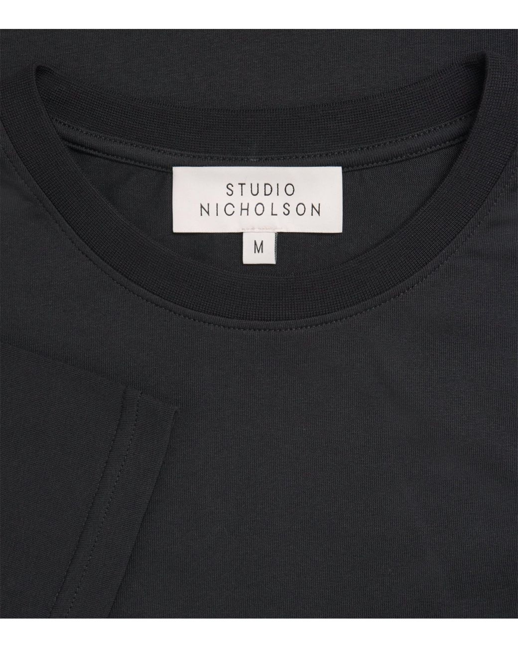Studio Nicholson Black Cotton Bric T-Shirt for men