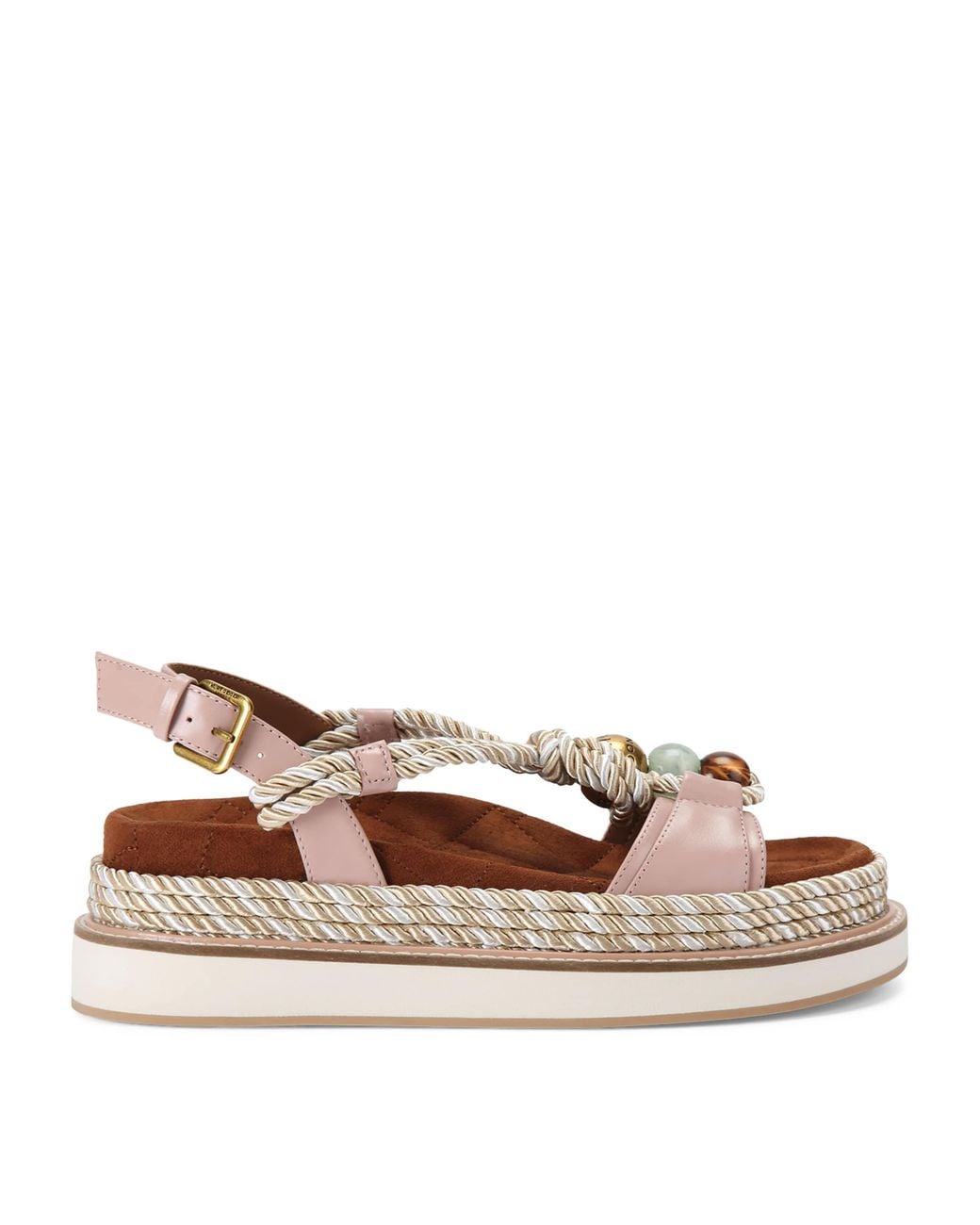 Kurt Geiger Brown Leather Orson Rope Sandals