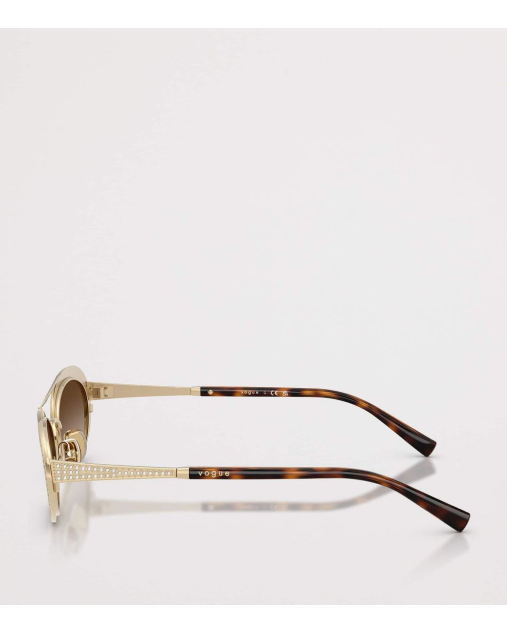 Vogue Natural Rhinestone Oval Sunglasses