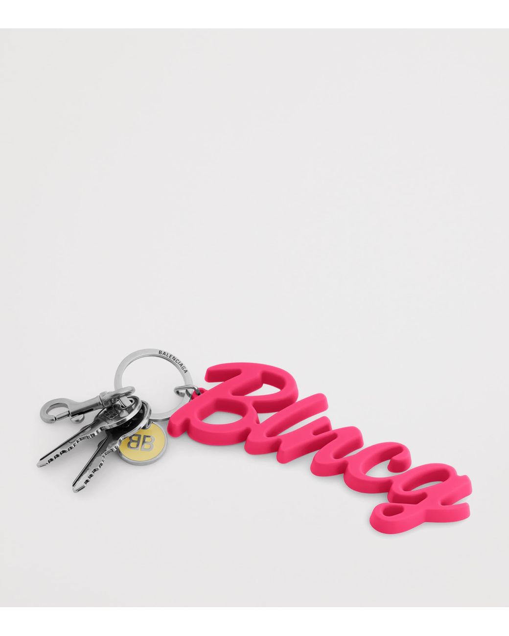 BALENCIAGA ピンクリボンキーホルダー　バックチャーム　最終値下げ Balenciaga Blncg Bb Keyring in Pink | Lyst