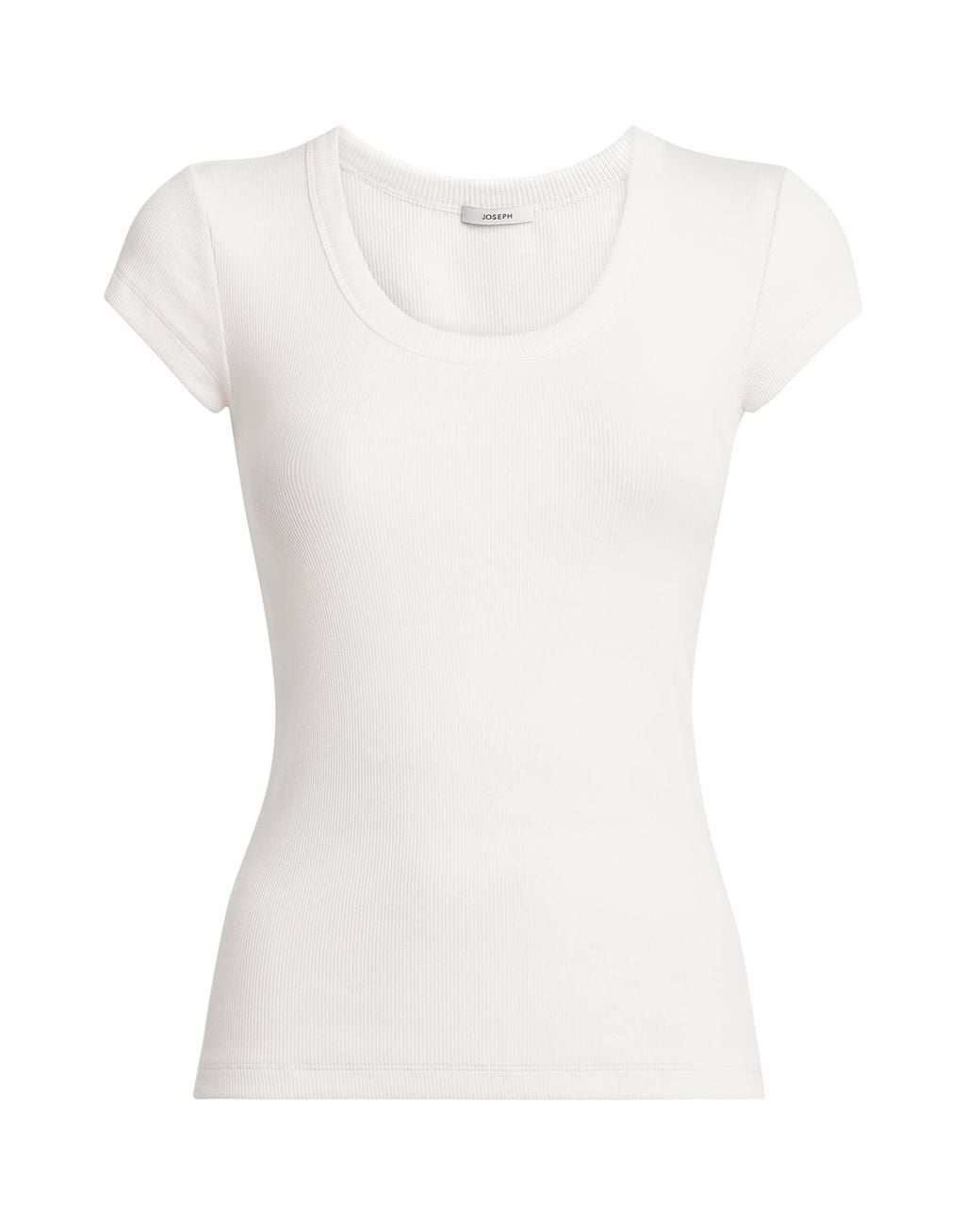 Joseph White Stretch-Cotton Ribbed Saba Top